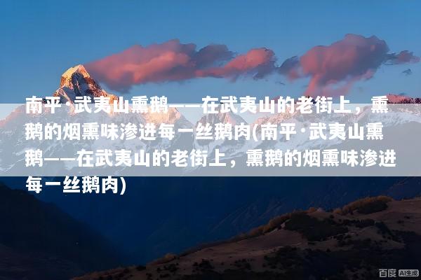 南平·武夷山熏鹅——在武夷山的老街上，熏鹅的烟熏味渗进每一丝鹅肉(南平·武夷山熏鹅——在武夷山的老街上，熏鹅的烟熏味渗进每一丝鹅肉)