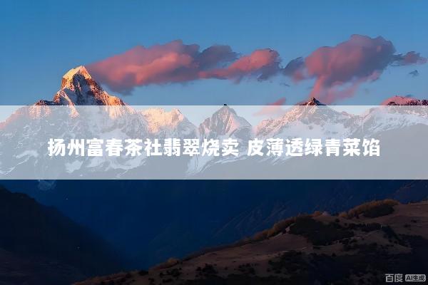 扬州富春茶社翡翠烧卖 皮薄透绿青菜馅