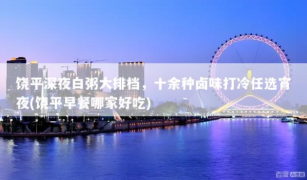 饶平深夜白粥大排档，十余种卤味打冷任选宵夜(饶平早餐哪家好吃)
