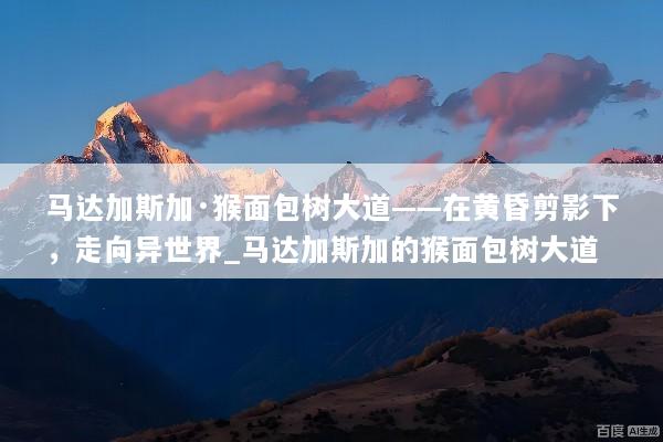 马达加斯加·猴面包树大道——在黄昏剪影下，走向异世界_马达加斯加的猴面包树大道